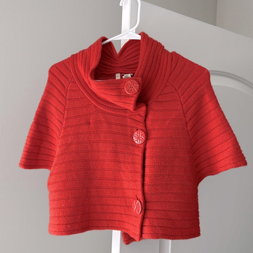 Moth wool cropped cardigan sweater